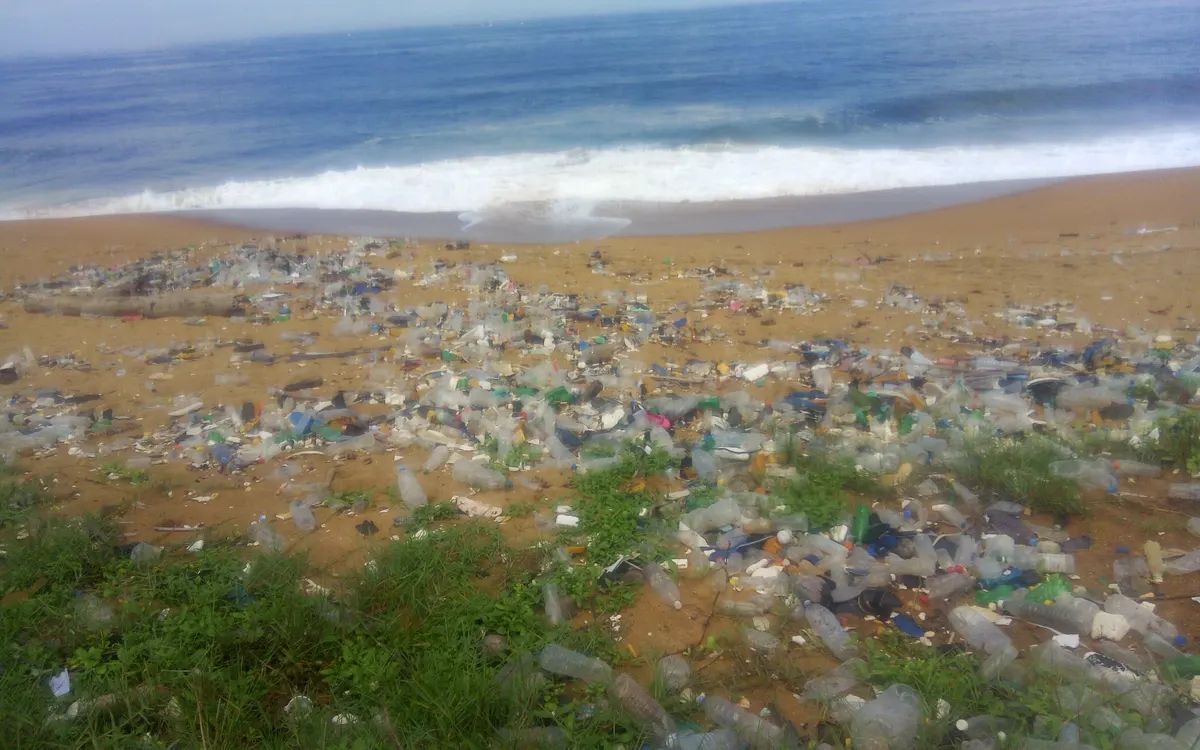 Pollution plastique visible sur une plage de Port-Bouët — Archive PNL